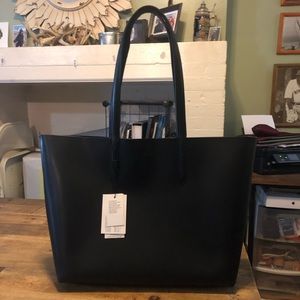 Lacoste Black Leather Tote
